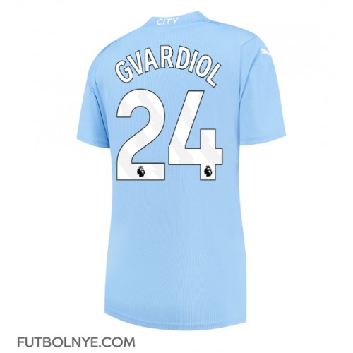 Camiseta Manchester City Josko Gvardiol #24 Primera Equipación para mujer 2023-24 manga corta